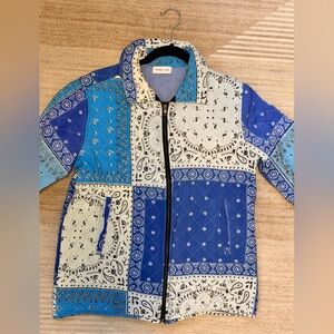 Blue and Cream Patchwork Jacket